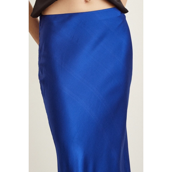 Verev Saten Etek Lacivert