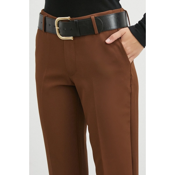 Kemer Havuç Paça Pantolon Kahve