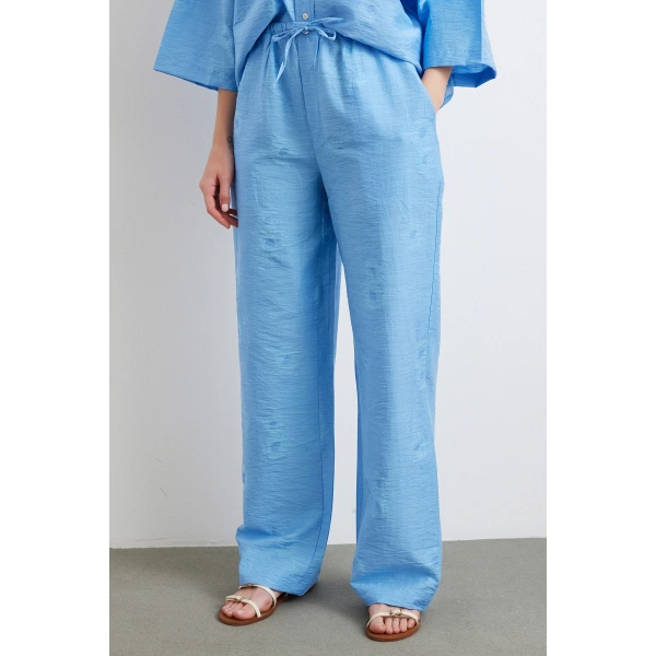 Arka Cepli Salaş Pantolon Mavi
