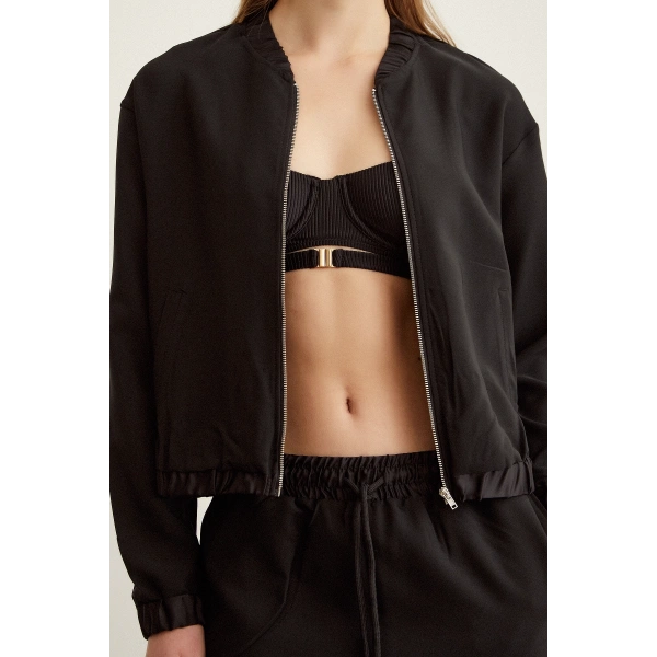 Likralı Eşofman Takımı Siyah