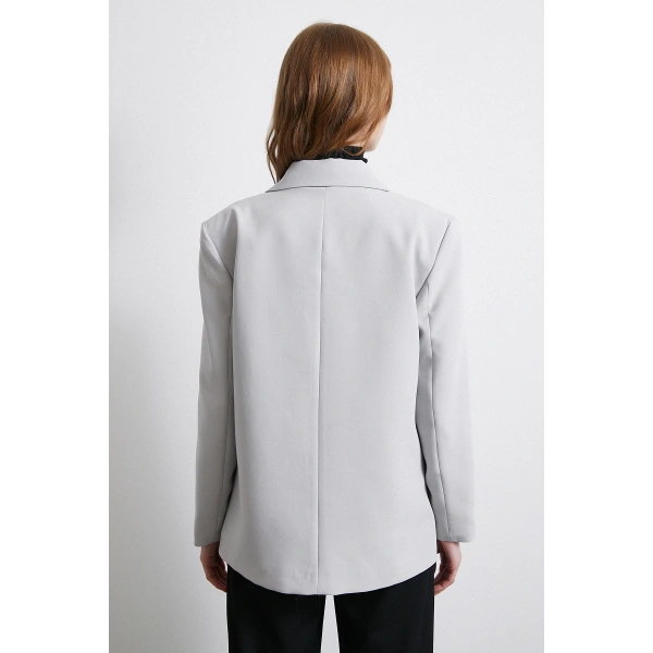 Klasik Poliviskon Ceket Gri