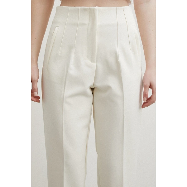 Skinny Kumaş Pantolon Ekru