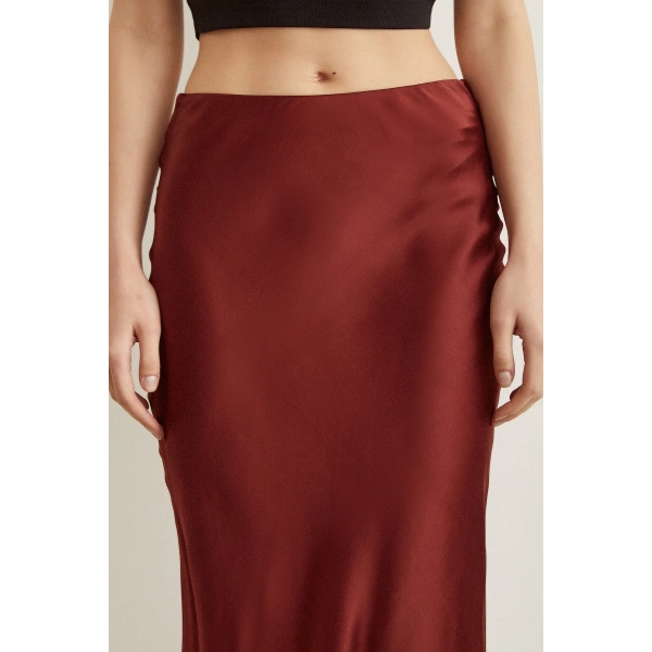 Verev Saten Etek Bordo