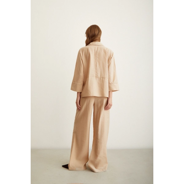 Beli Lastikli Pantolon Bej