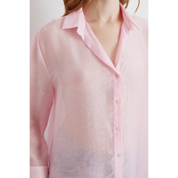 İnce Modal Gömlek Pembe