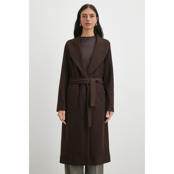 Kuşaklı Kaşe Kaban Kahve