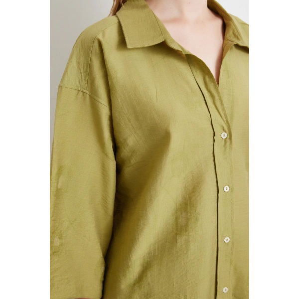 Fakir Kol Oversize Gömlek Yeşil