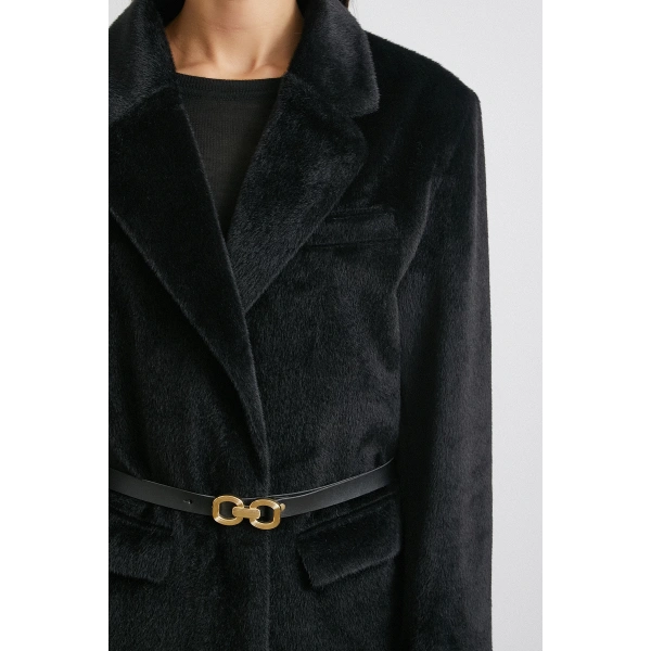 Kemer Tay Flock Ceket Siyah