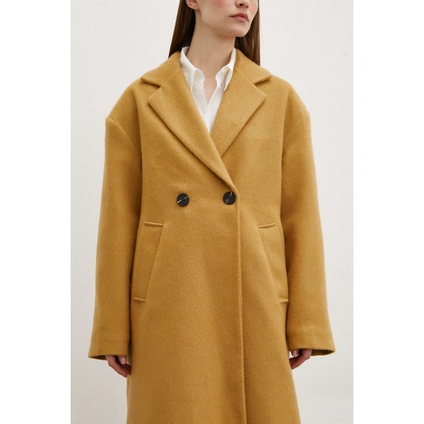 Midi Boy Tüylü Kaban Kahve