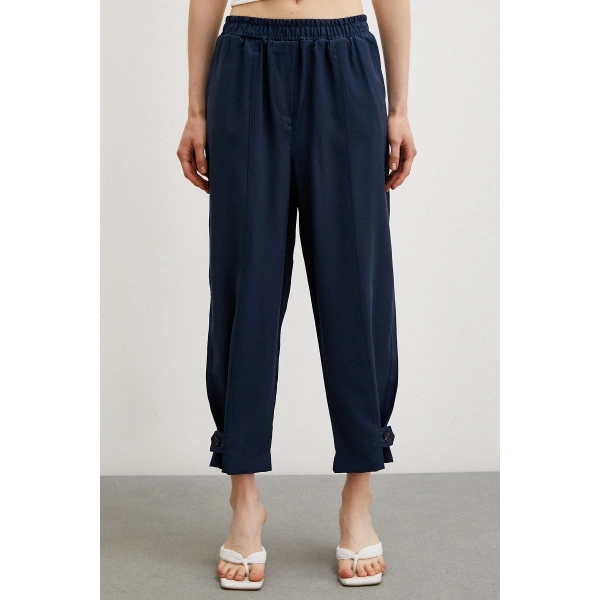 Lastikli Salaş Pantolon Lacivert