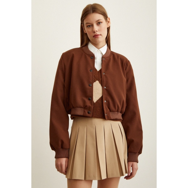 Astarlı Çıt Çıtlı Mont Kahve