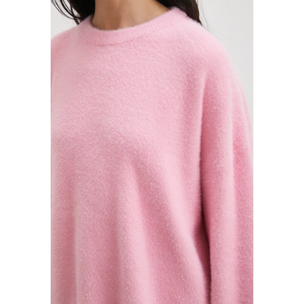 Bisiklet Yaka T Kol Kazak Pembe