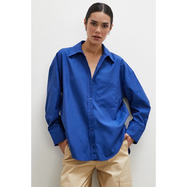 Poplin Gömlek Lacivert