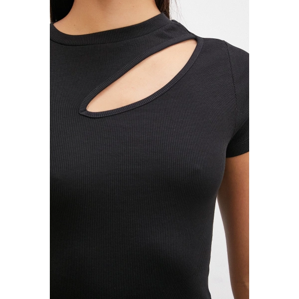 Önü Açık Bluz Siyah