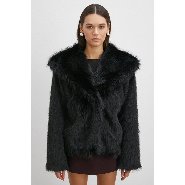 Midi Boy Lolita Kürk Siyah