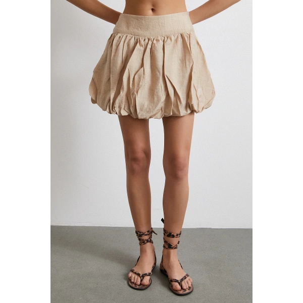 Astarlı Balon Etek Bej