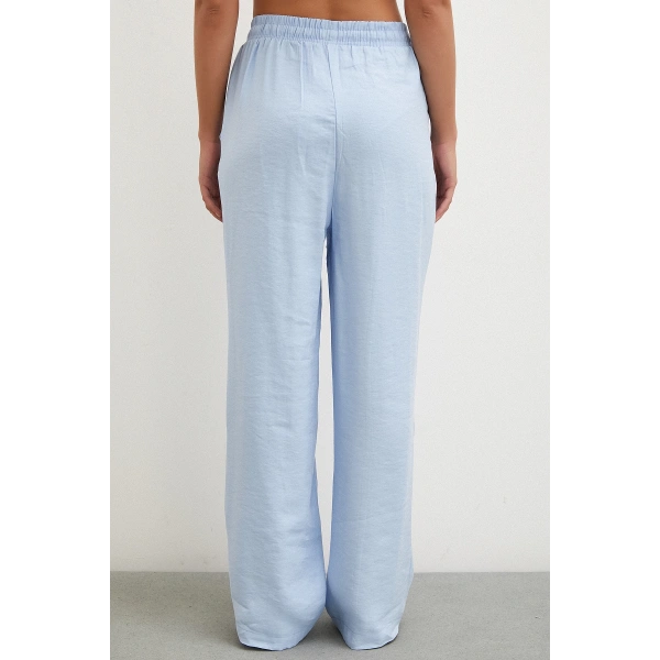 Belden Bağlamalı Pantolon Açık Mavi