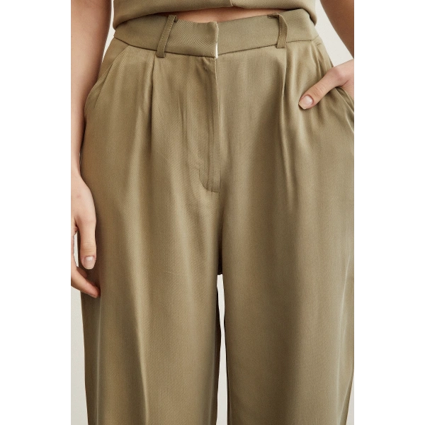 Geniş Paça Pantolon Haki