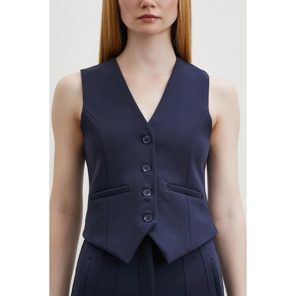 Astarlı Kuplu Yelek Lacivert