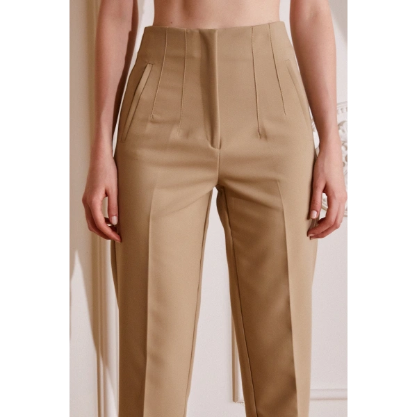 Skinny Kumaş Pantolon Vizon