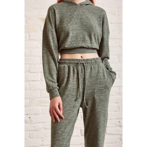 Bol Kesim Eşofman Takım Haki