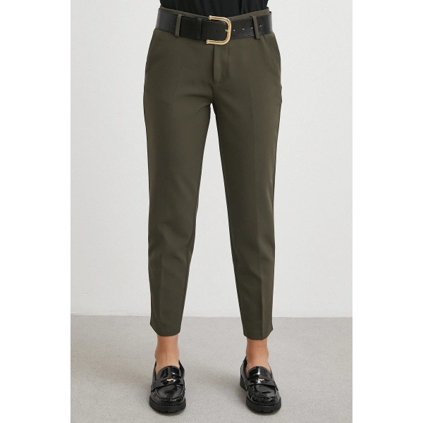 Kemer Havuç Paça Pantolon Haki