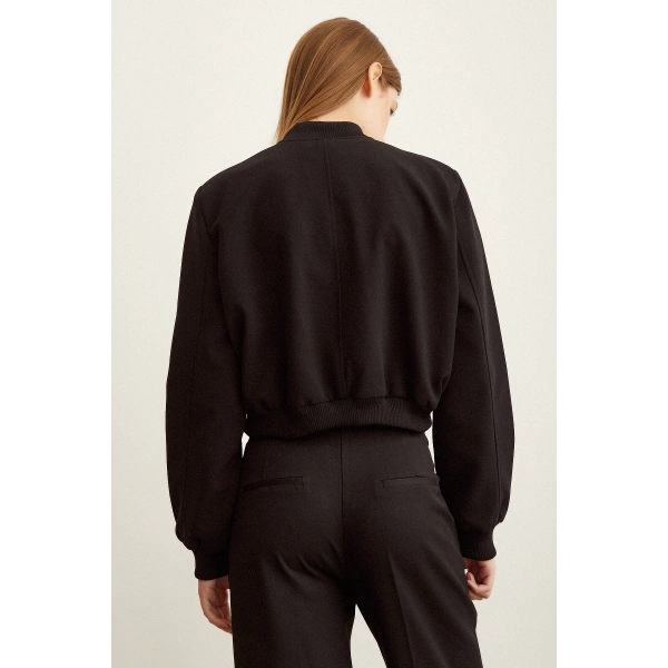 Astarlı Çıt Çıtlı Mont Siyah