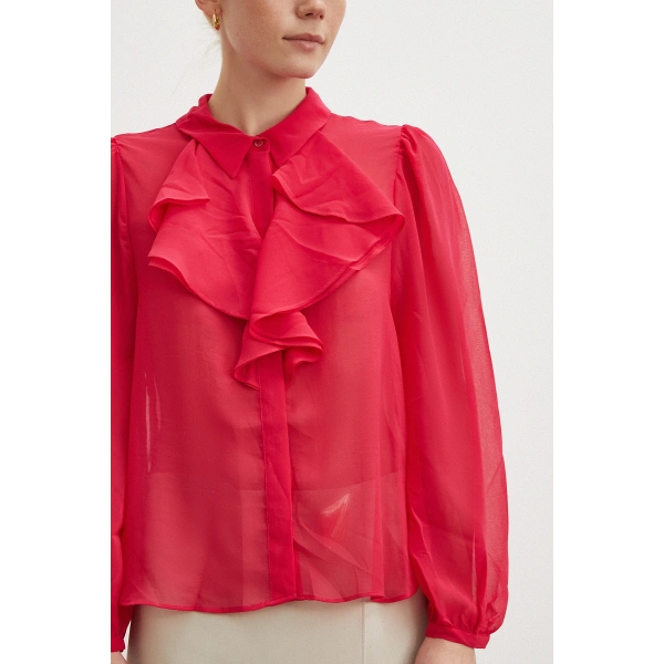 Fırfırlı Gömlek Fuşya