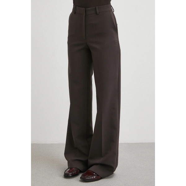 Yüksek Bel Klasik Pantolon Kahve