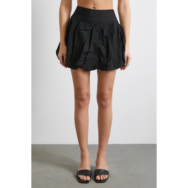 Astarlı Balon Etek Siyah