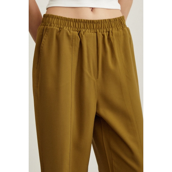 Lastikli Salaş Pantolon Haki