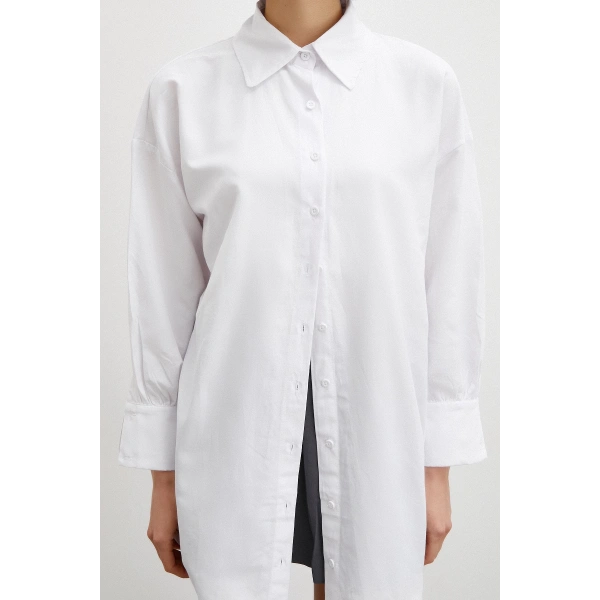 Gömlek Etek Elbise Gri