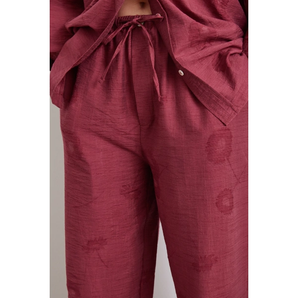 Arka Cepli Salaş Pantolon Bordo