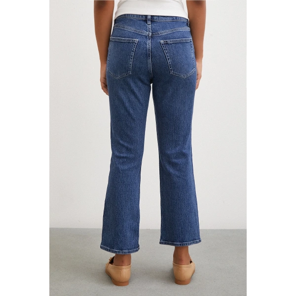 Yüksek Bel Regular Fit Jean Mavi