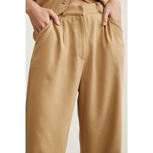 Geniş Paça Pantolon Camel