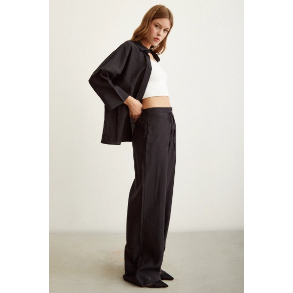 Beli Lastikli Pantolon Siyah