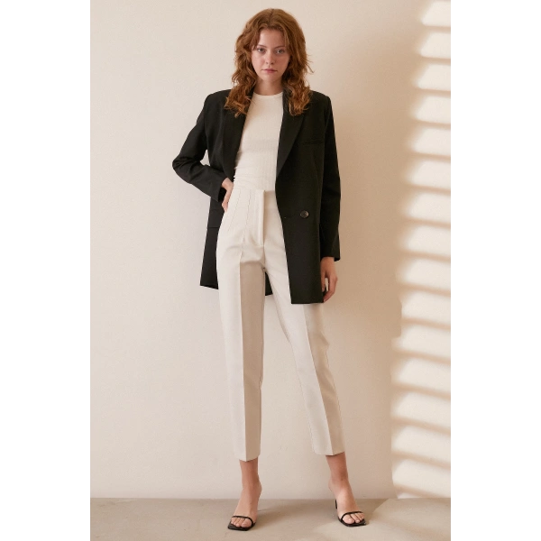 Skinny Kumaş Pantolon Beyaz