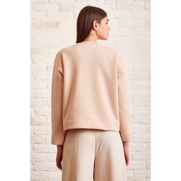 Bisiklet Yaka Oversize Sweatshirt Somon