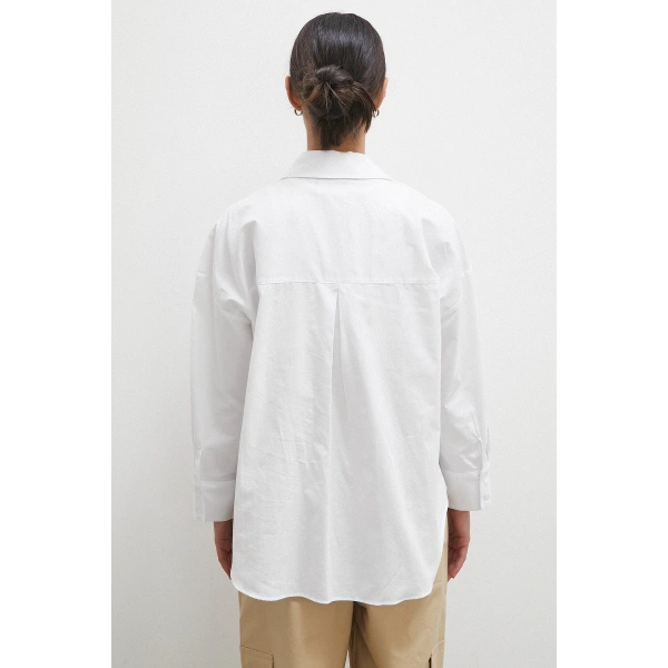 Regular Fit Poplin Gömlek Beyaz