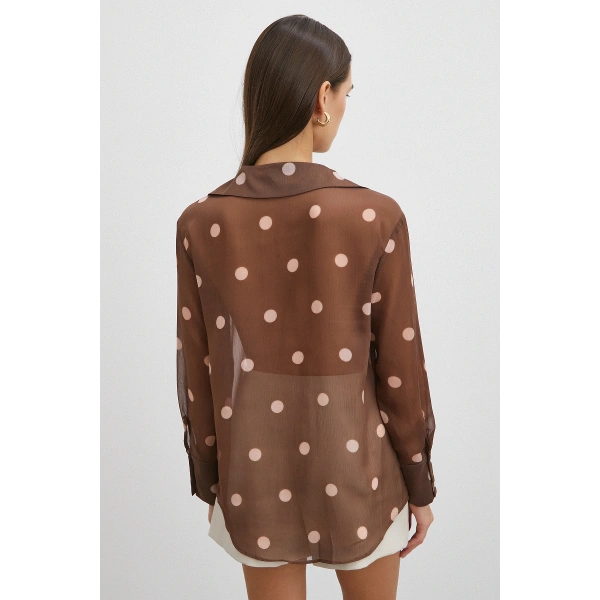 Desenli Yoryo Gömlek Kahve