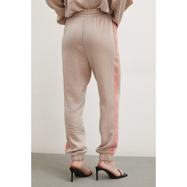Yanı Şeritli Jogger Eşofman Altı Bej