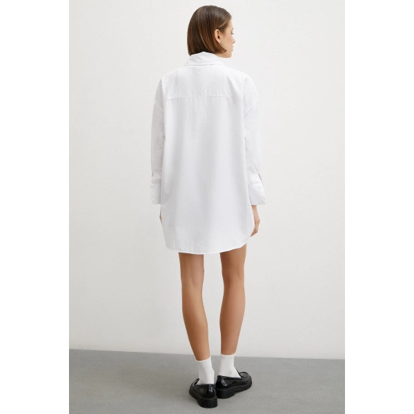 Gömlek Etek Elbise Gri