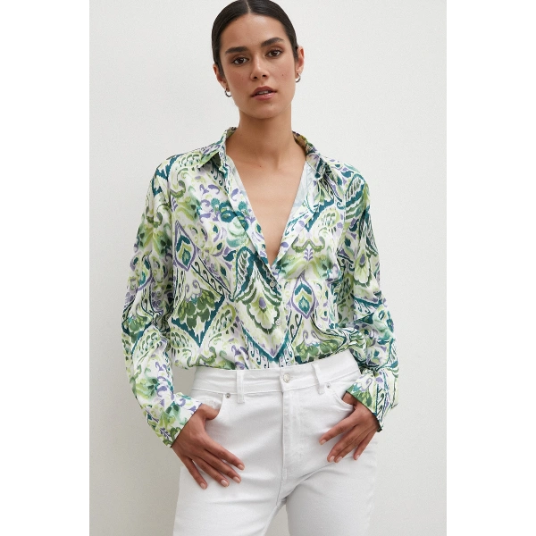 Saten Gömlek Yeşil