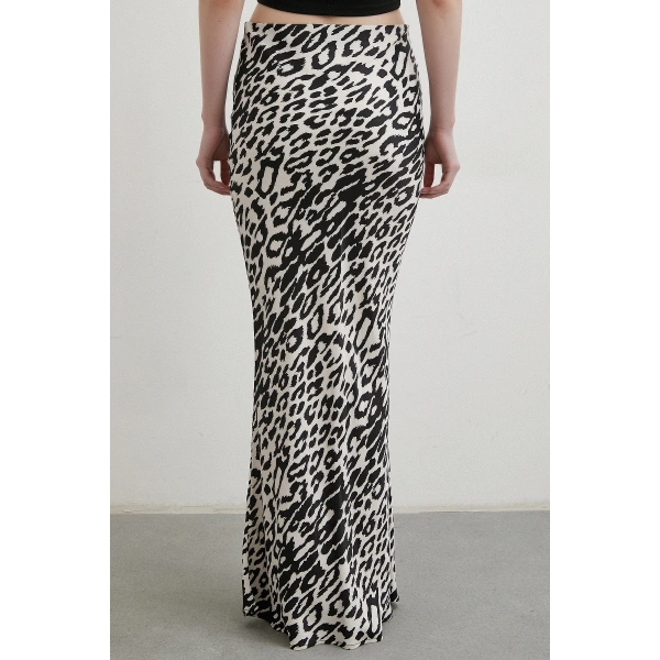 Desenli Maxi Verev Etek Ekru