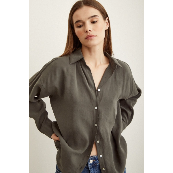 Basic Modal Gömlek Haki