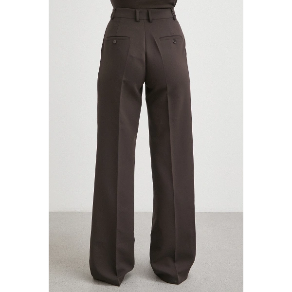 Yüksek Bel Klasik Pantolon Kahve