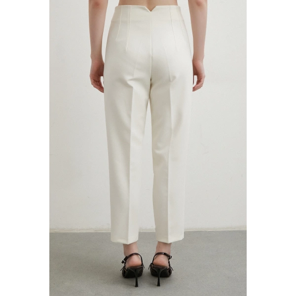 Skinny Kumaş Pantolon Ekru