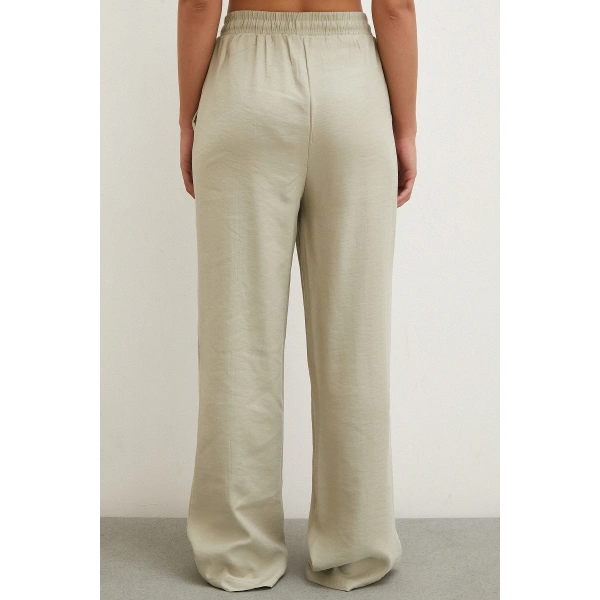 Belden Bağlamalı Pantolon Taş