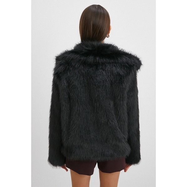 Midi Boy Lolita Kürk Siyah