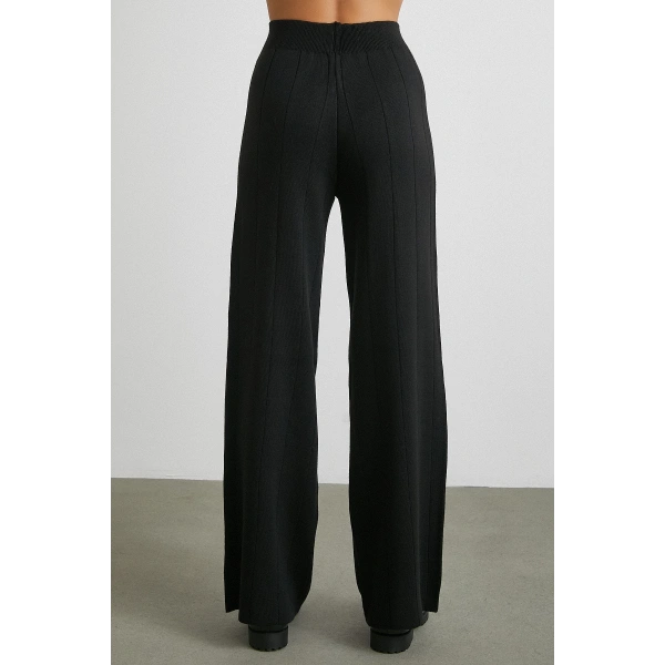 Polo Yaka Pantolonlu Triko Takım Siyah